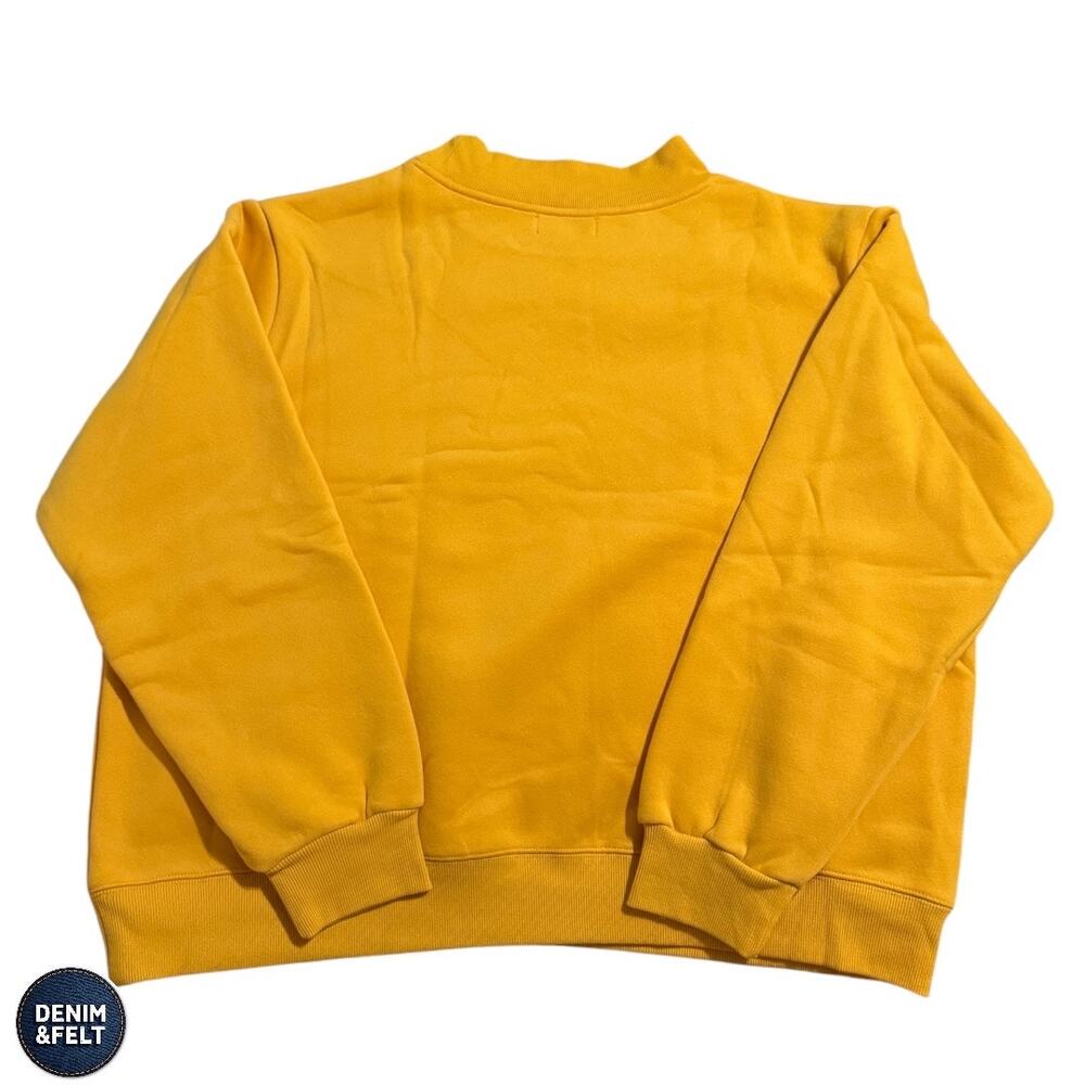 NEW PARKE Hometown Varsity Mockneck Sweatshirt Apricot White Oversized Cozy - Picture 6 of 11